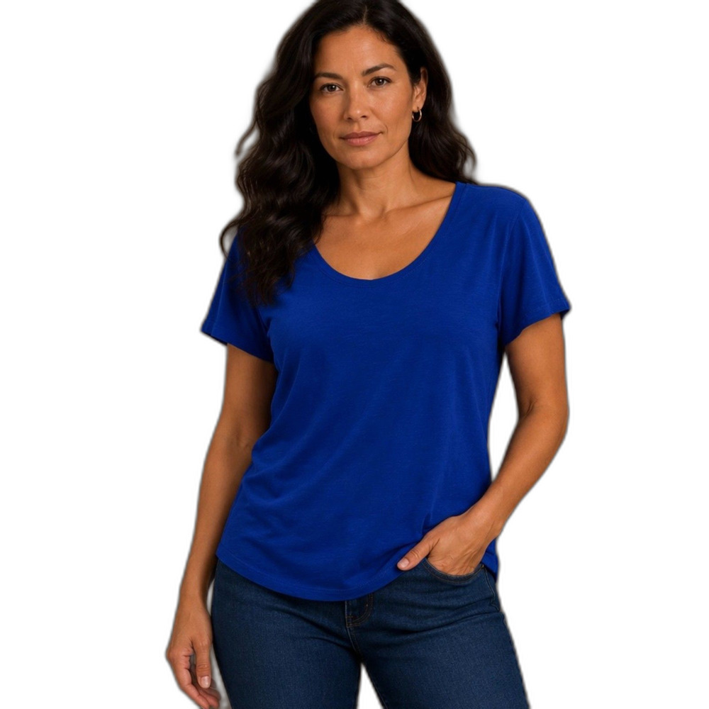 Mix & Co. Royal Blue Scoop Neck Short Sleeve Tee - Size 2X